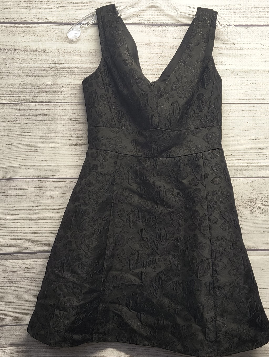 Kate Spade Metallic Jacquard Black Party Fit And Flare Dress Size 4